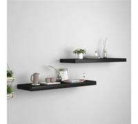 Wandschappen zwevend 2 st 80x23,5x3,8 cm MDF zwart323836