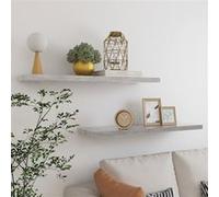 Wandschappen zwevend 2 st 90x23,5x3,8 cm MDF betongrijs326604