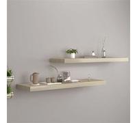 vidaXL Wandschappen zwevend 2 st 90x23,5x3,8 cm MDF eikenkleurig323881 Brun G