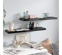 vidaXL Wandschappen zwevend 2 st 90x23,5x3,8 cm MDF hoogglans zwart323776 Noir G