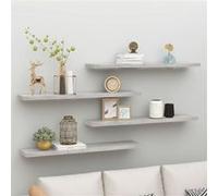 Vidaxl Etagères Murales Flottantes 4 Pcs Gris Béton 120x23,5x3,8cm Mdf Gris