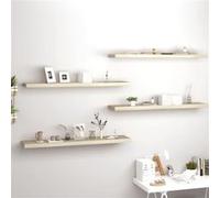 4x Etagères Flottantes Chêne et Blanc 120x23,5x3,8 cm MDF Suspendues vidaXL