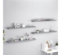 vidaXL Wandschappen zwevend 4 st 120x23,5x3,8 cm MDF grijs323864 Gris G