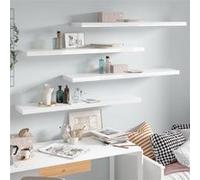 vidaXL Wandschappen zwevend 4 st 120x23,5x3,8 cm MDF hoogglans wit323759 Blanc G