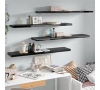 Étagère Murale Flottante 4 Pcs Noir Brillant 120x23,5x3,8cm Mdf Vidaxl Vidaxl Noir