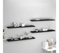 vidaXL Wandschappen zwevend 4 st 120x23,5x3,8 cm MDF zwart323843 Noir G