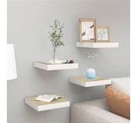 vidaXL Wandschappen zwevend 4 st 23x23,5x3,8 cm MDF eikenkleurig wit326569 Brun G
