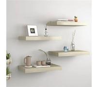 Wandschappen zwevend 4 st 40x23x3,8 cm MDF eikenkleurig323870