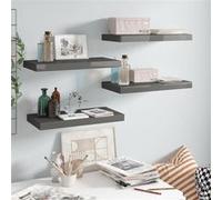 Wandschappen zwevend 4 st 50x23x3,8 cm MDF hoogglans grijs323789