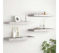 vidaXL Wandschappen zwevend 4 st 60x23,5x3,8 cm MDF betongrijs326599 Gris G