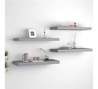 Wandschappen zwevend 4 st 60x23,5x3,8 cm MDF grijs323855