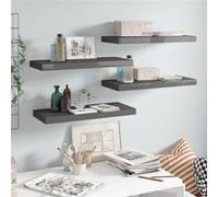 vidaXL Étagère murale flottante 4 pcs Gris brillant 60x23,5x3,8 cm MDF