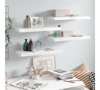 Wandschappen zwevend 4 st 60x23,5x3,8 cm MDF hoogglans wit323750