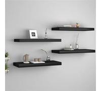 Vidaxl Étagères Murales Flottantes 4 Pcs Noir 60x23,5x3,8 Cm Mdf Noir