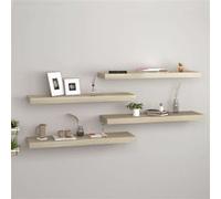 4x Etagères Murales Flottantes Couleur Chêne 60x23,5x3,8 cm MDF Salon vidaXL