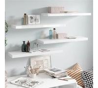 Wandschappen zwevend 4 st 80x23,5x3,8 cm MDF hoogglans wit323753