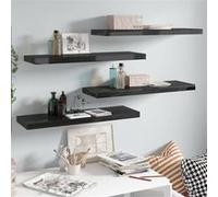 vidaXL Étagère murale flottante 4 pcs Noir brillant 80x23,5x3,8 cm MDF