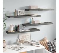 Vidaxl Étagère Murale Flottante 4 Pcs Gris Brillant 90x23,5x3,8 Cm Mdf Gris