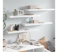 Vidaxl Étagère Murale Flottante 4 Pcs Blanc Brillant 90x23,5x3,8cm Mdf Blanc