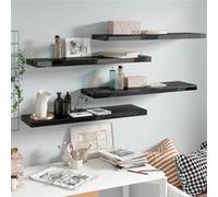 Wandschappen zwevend 4 st 90x23,5x3,8 cm MDF hoogglans zwart323777