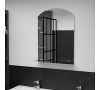 vidaXL Miroir mural avec étagère 50x70 cm Verre trempé