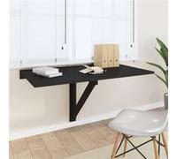 Table murale pliante - VIDAXL - 110 x 38 x 75 cm - Multicouche - Noir - Montage facile