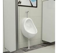 Urinoir suspendu avec valve de chasse d'eau Céramique Blanc