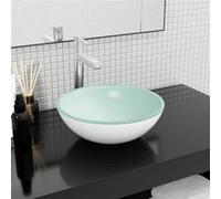 vidaXL Wasbak 35x12 cm gehard glas wit345252 Blanc G