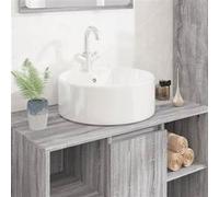 Wasbak 40x14,5 cm rond keramiek wit153339