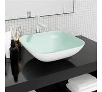 vidaXL Wasbak 42x42x14 cm glas wit345254 Blanc G
