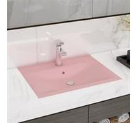 Vidaxl Lavabo Avec Trou De Robinet Rose Mat 60x46 Cm Céramique