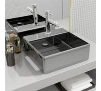 Lavabo avec trop-plein 41 x 41 x 15 cm Céramique Argenté