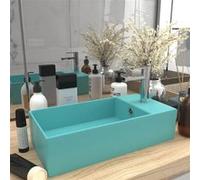 Vidaxl Lavabo De Salle De Bain Avec Trop-Plein Céramique Vert Clair Vert