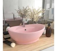 Vidaxl Lavabo Ovale De Luxe À Trop-Plein Rose Mat 58,5x39 Cm Céramique