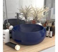 Vidaxl Lavabo Rond De Luxe Bleu Foncé Mat 40x15 Cm Céramique