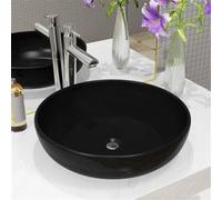 Lavabo rond Céramique Noir 42 x 12 cm