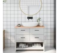 Vidaxl Comptoir De Salle De Bain 100x40x2 Cm Bois Massif Non Traité