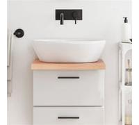 vidaXL Wastafelblad 40x50x(2-4) cm behandeld massief hout lichtbruin3156096 Bois G