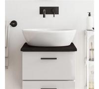 Wastafelblad 40x50x2 cm behandeld massief hout donkerbruin3156191