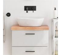 Comptoir de Salle de Bain, Plan de Vasque, Dessus d'Armoire, Etagère de Toilette Intérieur, Marron Clair 60x30x(2-6) cm Bois Traité