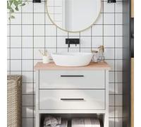 Comptoir de salle de bain 80x40x2,5 cm bois massif de hêtre