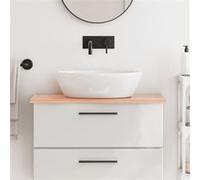 vidaXL Wastafelblad 80x40x2 behandeld massief hout lichtbruin3156116 Bois G