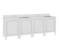 vidaXL Wastafelkast commercieel 240x60x96 cm roestvrij staal3058272 Argent G