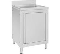 vidaXL Wastafelkast commercieel 60x60x96 cm roestvrij staal147227 Argent G