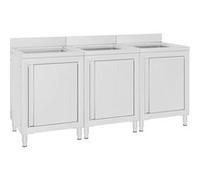 vidaXL Wastafelkasten commercieel 3 st roestvrij staal3058274 Argent G