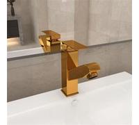 vidaXL Robinet de lavabo rétractable Finition dorée 157x172 mm