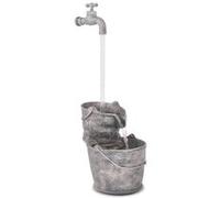vidaXL Waterornament met kraan en emmers polyresin244289 Gris G