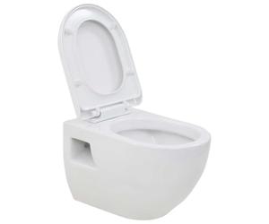vidaXL WC suspendu en céramique Blanc