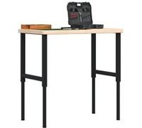 vidaXL Werkbank rechthoekig 100x60x(73-99,5) cm massief eikenhout3309679 G