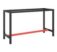 vidaXL Werkbankframe 140x50x79 cm metaal matzwart en matrood151451 Noir G